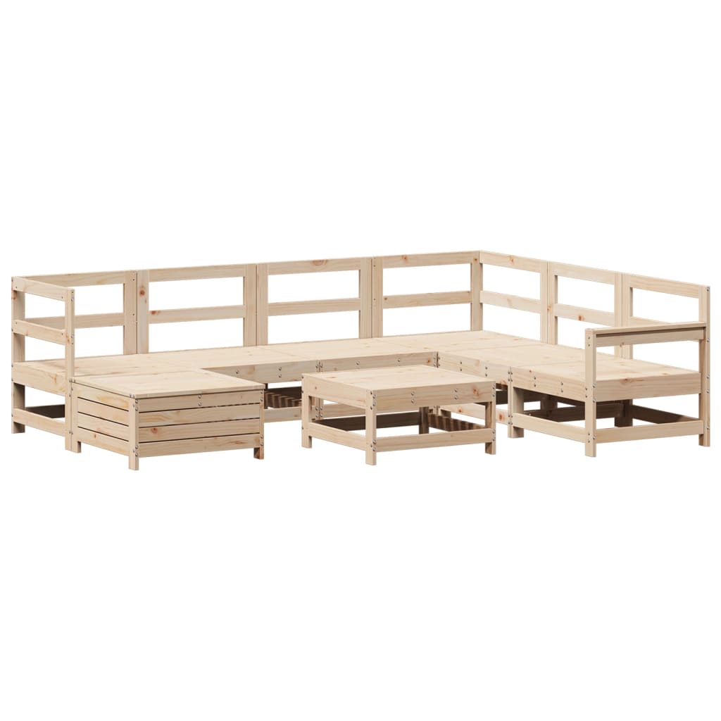 Set Divani da Giardino 8 pz in Legno Massello di Pino