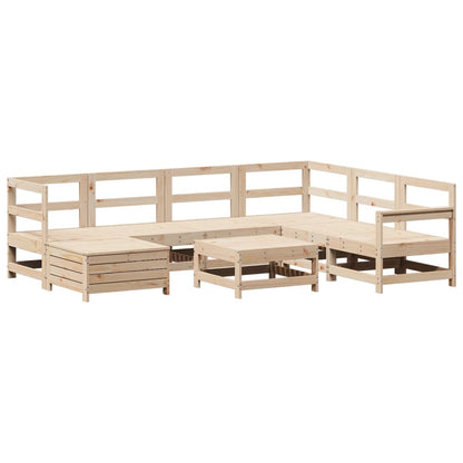 Set Divani da Giardino 8 pz in Legno Massello di Pino