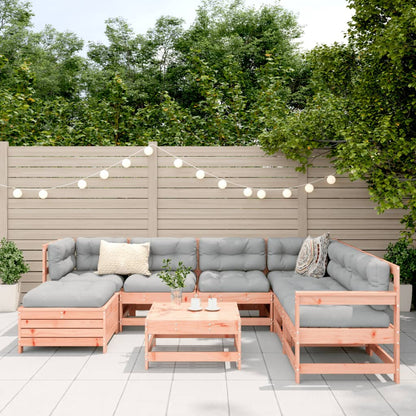 Set Divani da Giardino 8 pz in Legno Massello Abete Douglas