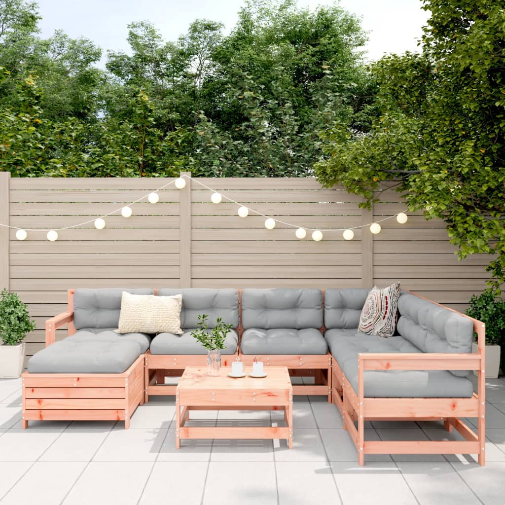 Set Divani da Giardino 8 pz in Legno Massello Abete Douglas