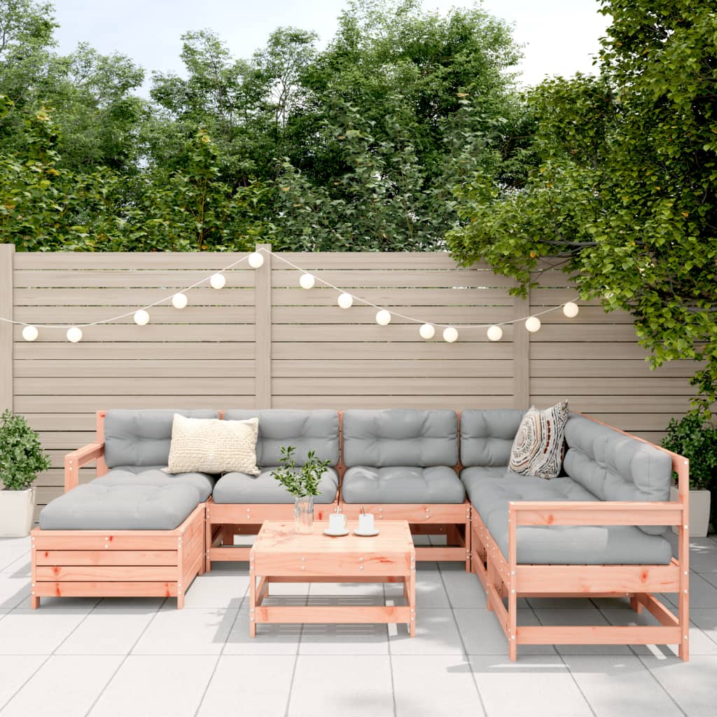 Set Divani da Giardino 8 pz in Legno Massello Abete Douglas
