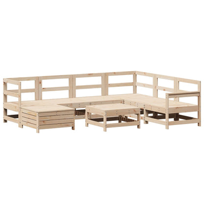 Set Divani da Giardino 8 pz in Legno Massello di Pino