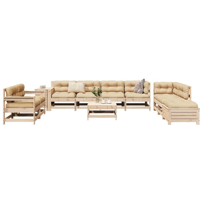 Set Divani da Giardino 11 pz in Legno Massello di Pino