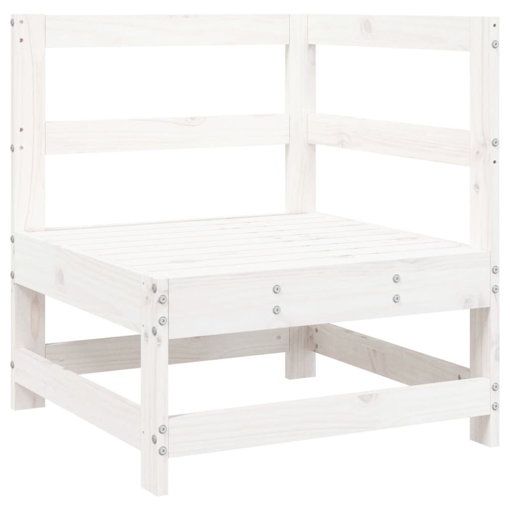 Set Divani da Giardino 11 pz Bianco in Legno Massello di Pino