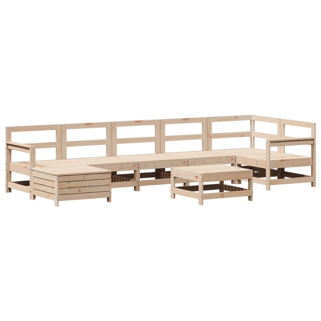 Set Divani da Giardino 8 pz in Legno Massello di Pino