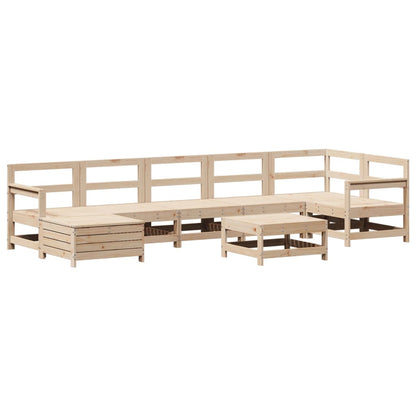 Set Divani da Giardino 8 pz in Legno Massello di Pino