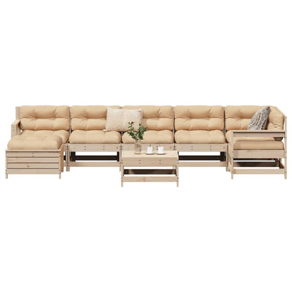 Set Divani da Giardino 8 pz in Legno Massello di Pino