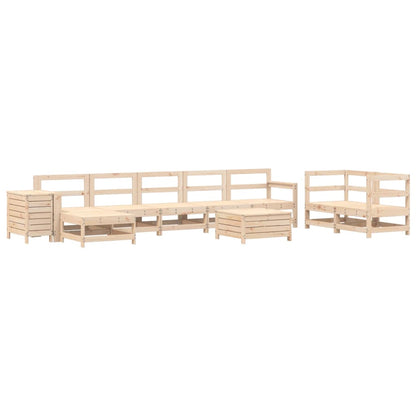 Set Divani da Giardino 10 pz in Legno Massello di Pino