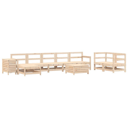 Set Divani da Giardino 10 pz in Legno Massello di Pino