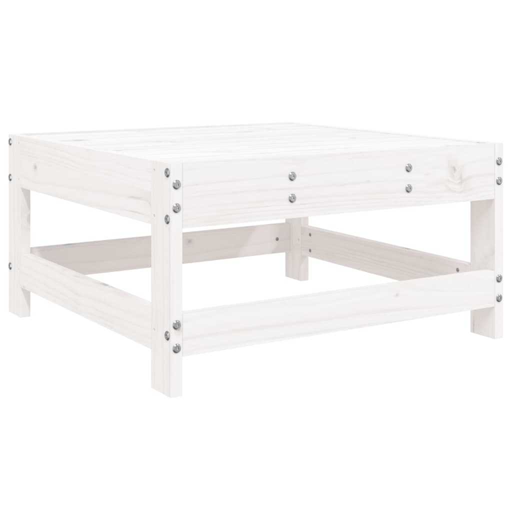 Set Divani da Giardino 9 pz Bianco in Legno Massello di Pino