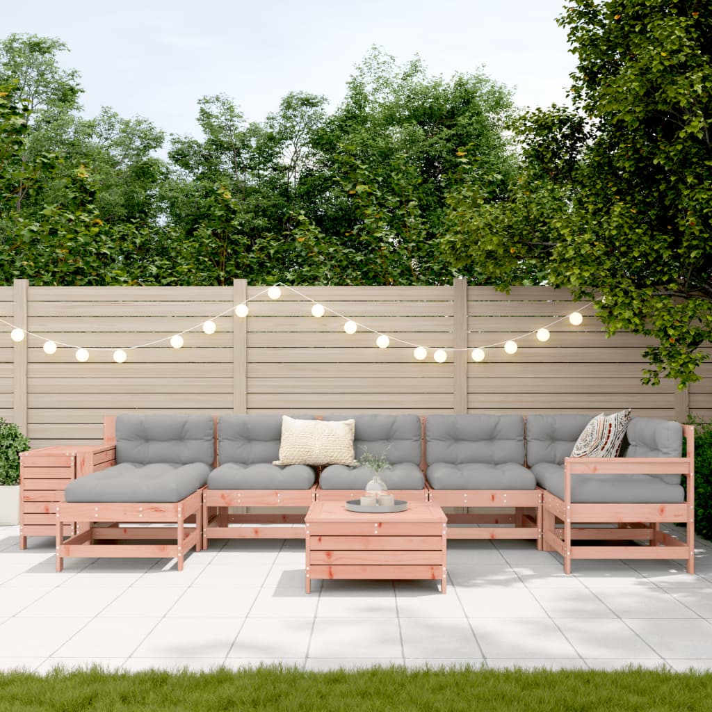Set Divani da Giardino 9 pz in Legno Massello Abete Douglas