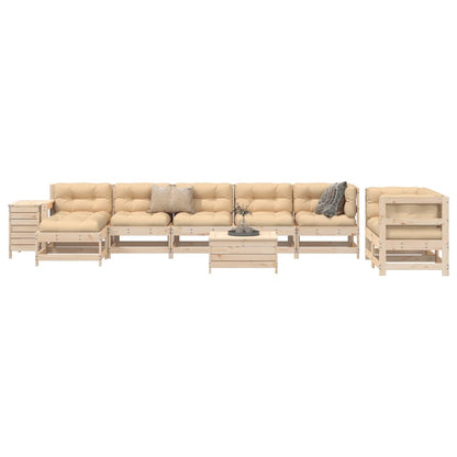 Set Divani da Giardino 10 pz in Legno Massello di Pino