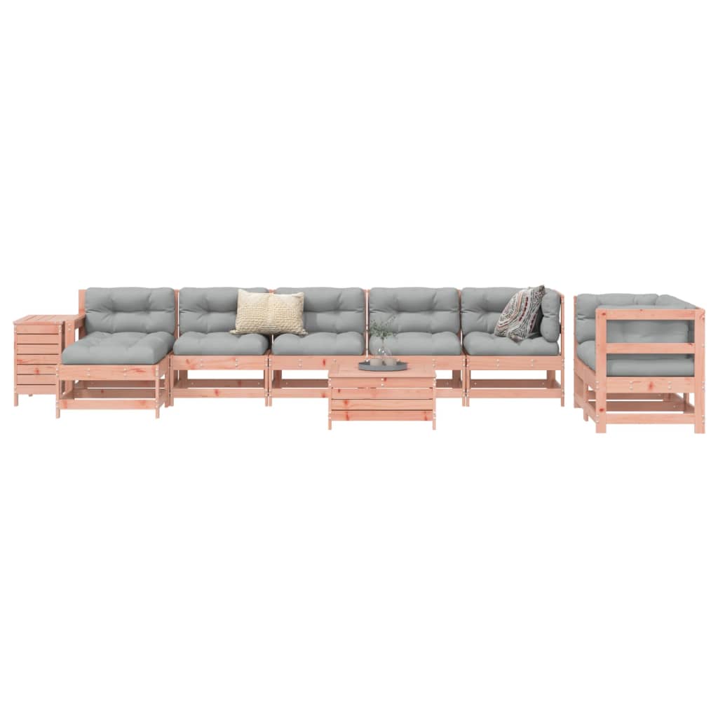 Set Divani da Giardino 10 pz in Legno Massello Abete Douglas