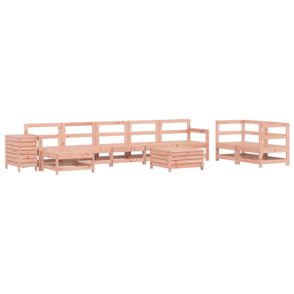 Set Divani da Giardino 10 pz in Legno Massello Abete Douglas