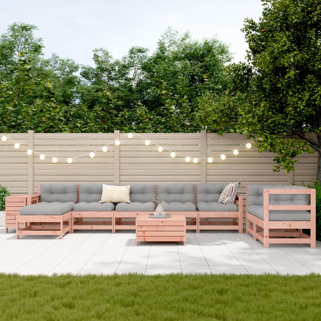 Set Divani da Giardino 10 pz in Legno Massello Abete Douglas
