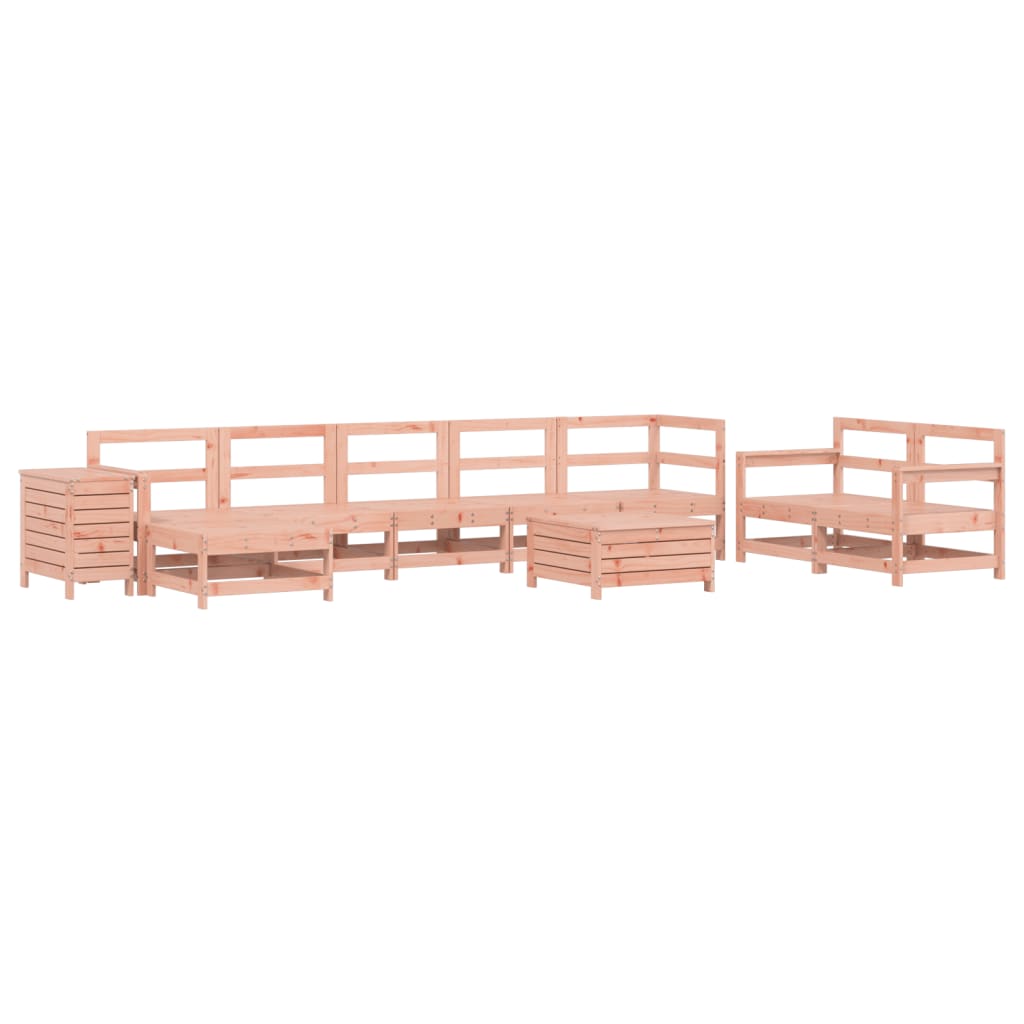 Set Divani da Giardino 10 pz in Legno Massello Abete Douglas