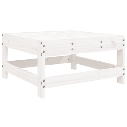 Set Divani da Giardino 10 pz Bianco in Legno Massello di Pino