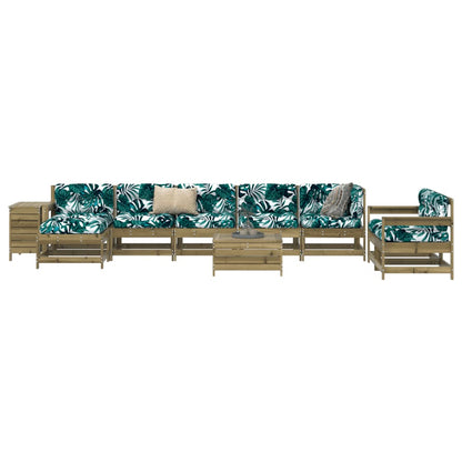 Set Divani da Giardino 10 pz in Legno Impregnato di Pino