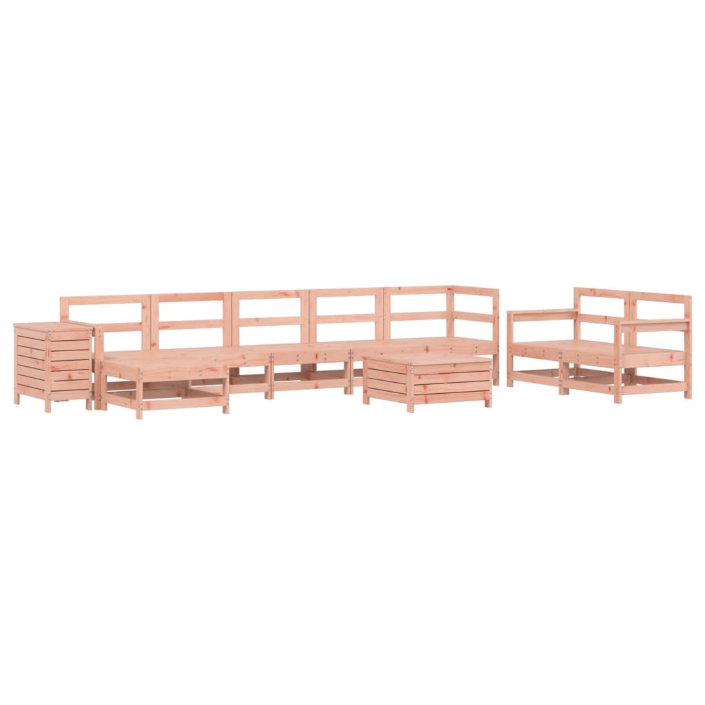 Set Divani da Giardino 10 pz in Legno Massello Abete Douglas