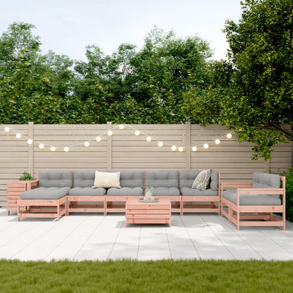 Set Divani da Giardino 10 pz in Legno Massello Abete Douglas