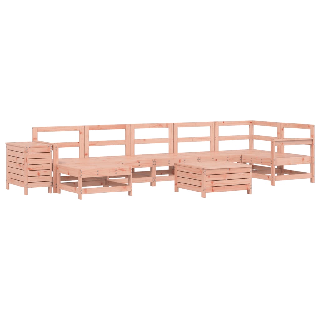 Set Divani da Giardino 9 pz in Legno Massello Abete Douglas