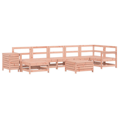 Set Divani da Giardino 9 pz in Legno Massello Abete Douglas
