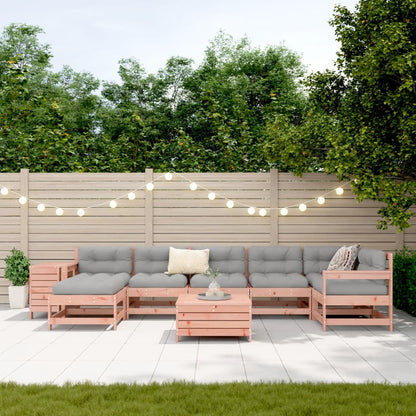 Set Divani da Giardino 9 pz in Legno Massello Abete Douglas