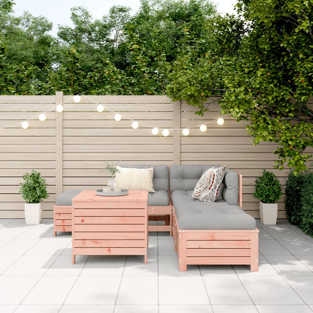 Set Divani da Giardino 6 pz in Legno Massello Abete Douglas
