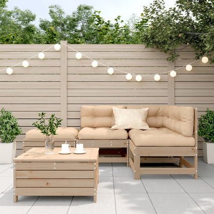 Set Divani Giardino 6 pz con Cuscini in Legno Massello di Pino