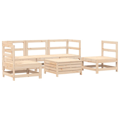 Set Divani da Giardino 6 pz in Legno Massello di Pino