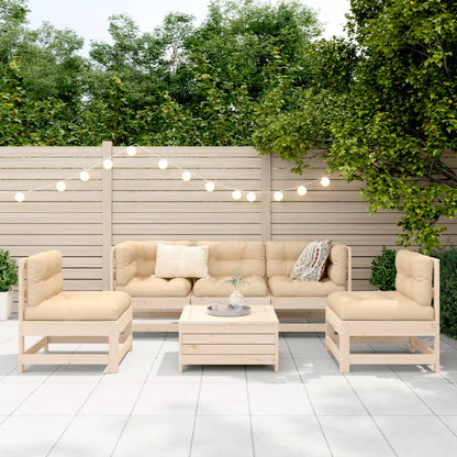 Set Divani da Giardino 6 pz in Legno Massello di Pino