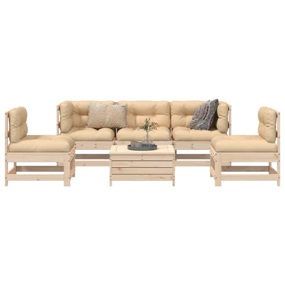 Set Divani da Giardino 6 pz in Legno Massello di Pino