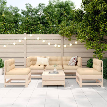 Set Divani da Giardino 6 pz in Legno Massello di Pino
