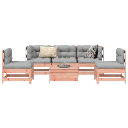 Set Divani da Giardino 6 pz in Legno Massello Abete Douglas