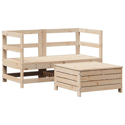 Set Divani da Giardino 3 pz in Legno Massello di Pino