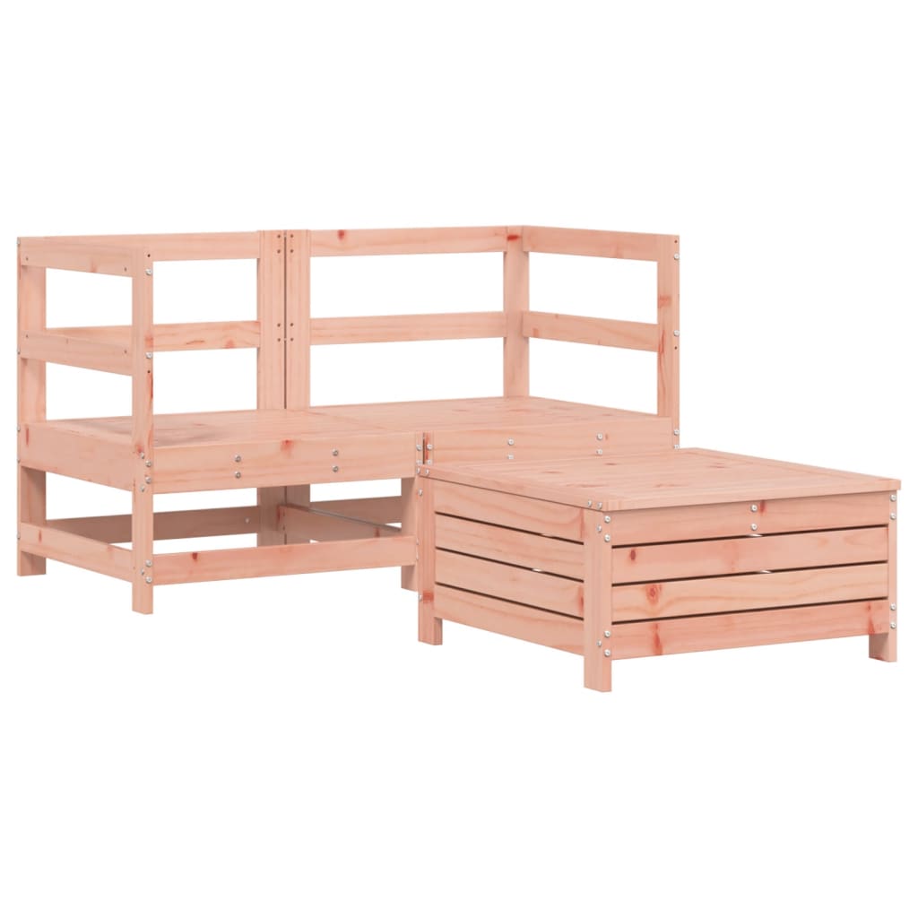 Set Divani da Giardino 3 pz in Legno Massello Abete Douglas