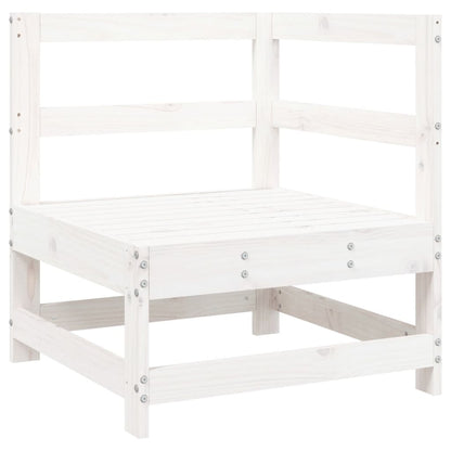 Set Divani da Giardino 3 pz Bianco in Legno Massello di Pino