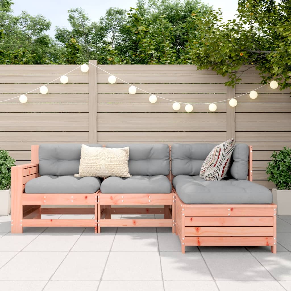 Set Divani da Giardino 4 pz in Legno Massello Abete Douglas