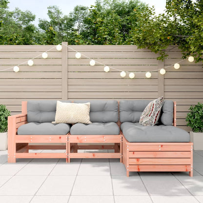 Set Divani da Giardino 4 pz in Legno Massello Abete Douglas