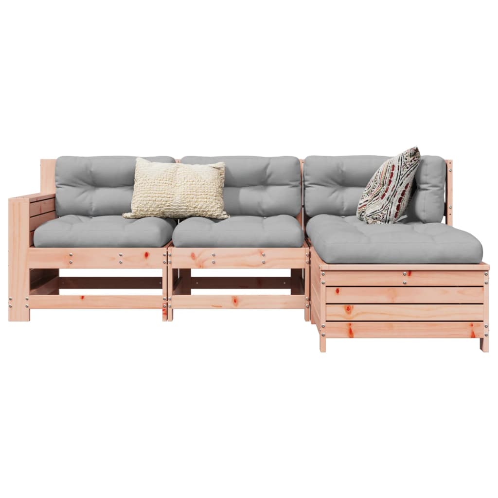 Set Divani da Giardino 4 pz in Legno Massello Abete Douglas