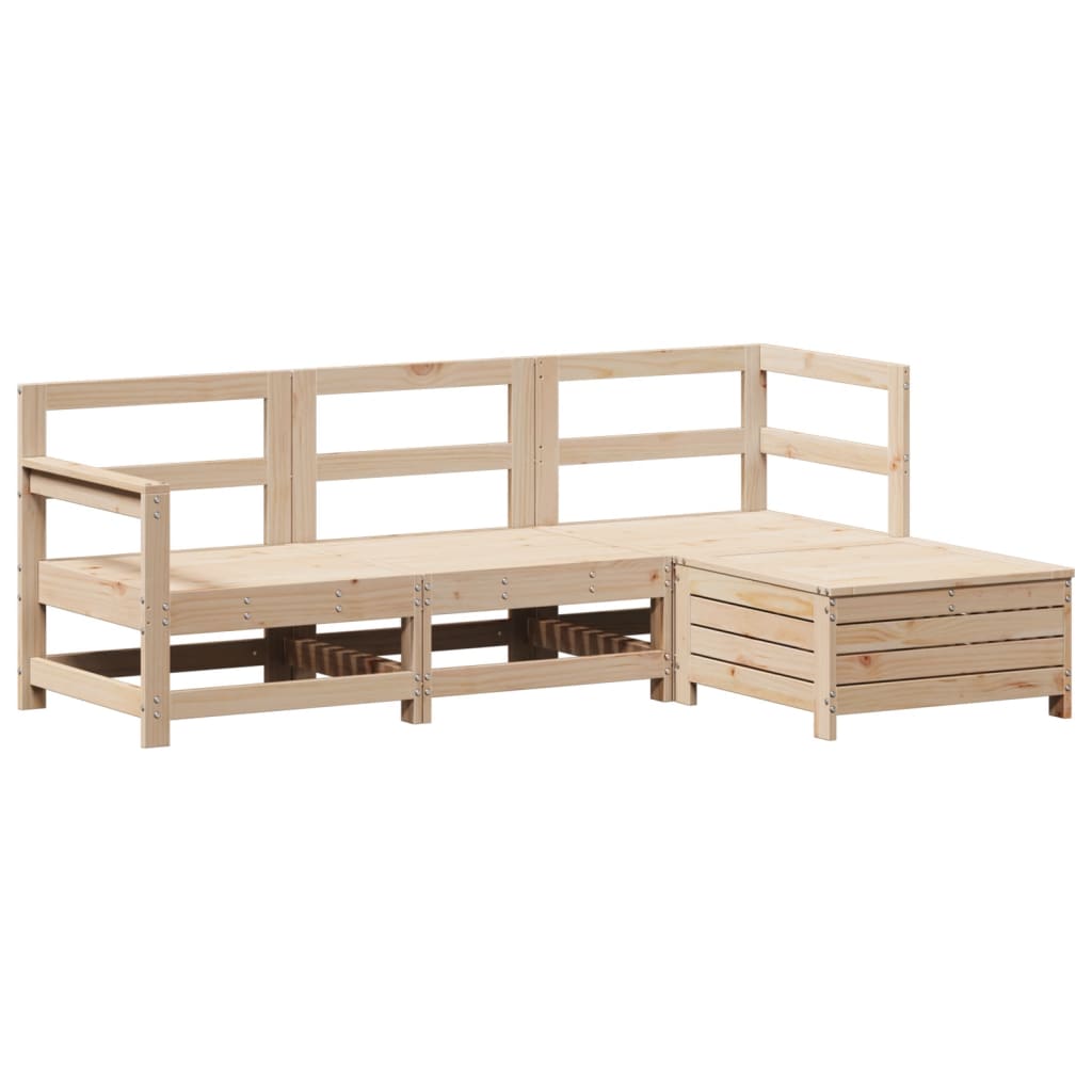 Set Divani da Giardino 4 pz in Legno Massello di Pino