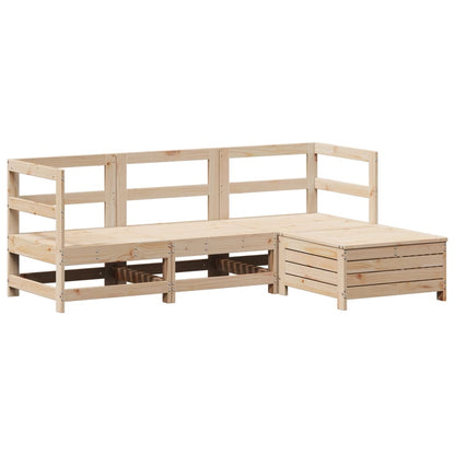 Set Divani da Giardino 4 pz in Legno Massello di Pino
