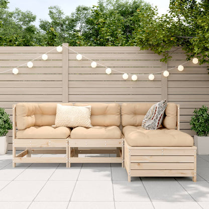 Set Divani da Giardino 4 pz in Legno Massello di Pino