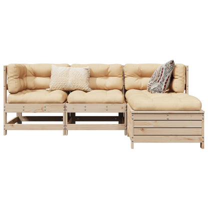 Set Divani da Giardino 4 pz in Legno Massello di Pino