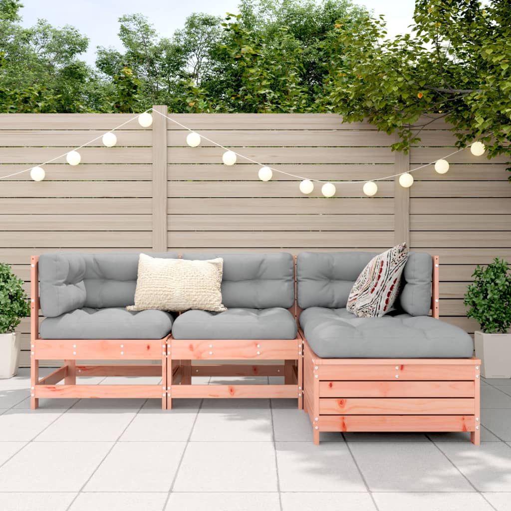 Set Divani da Giardino 4 pz in Legno Massello Abete Douglas