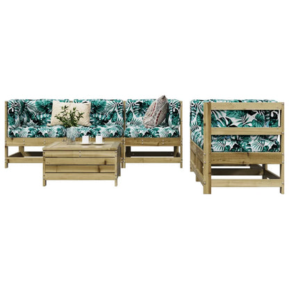 Set Divani da Giardino 6 pz in Legno Impregnato di Pino