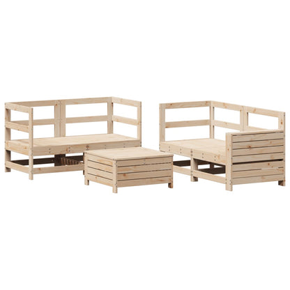Set Divani da Giardino 5 pz in Legno Massello di Pino