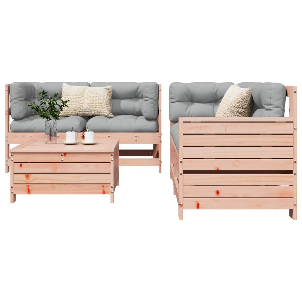 Set Divani da Giardino 5 pz in Legno Massello Abete Douglas