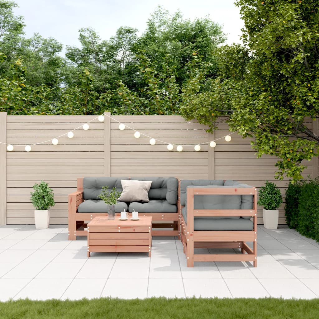 Set Divani Giardino 5 pz con Cuscini Legno Massello di Douglas