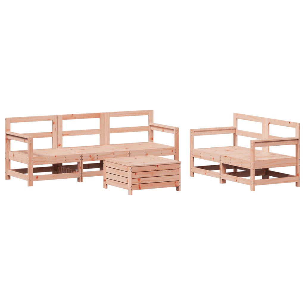 Set Divani da Giardino 6 pz in Legno Massello Abete Douglas